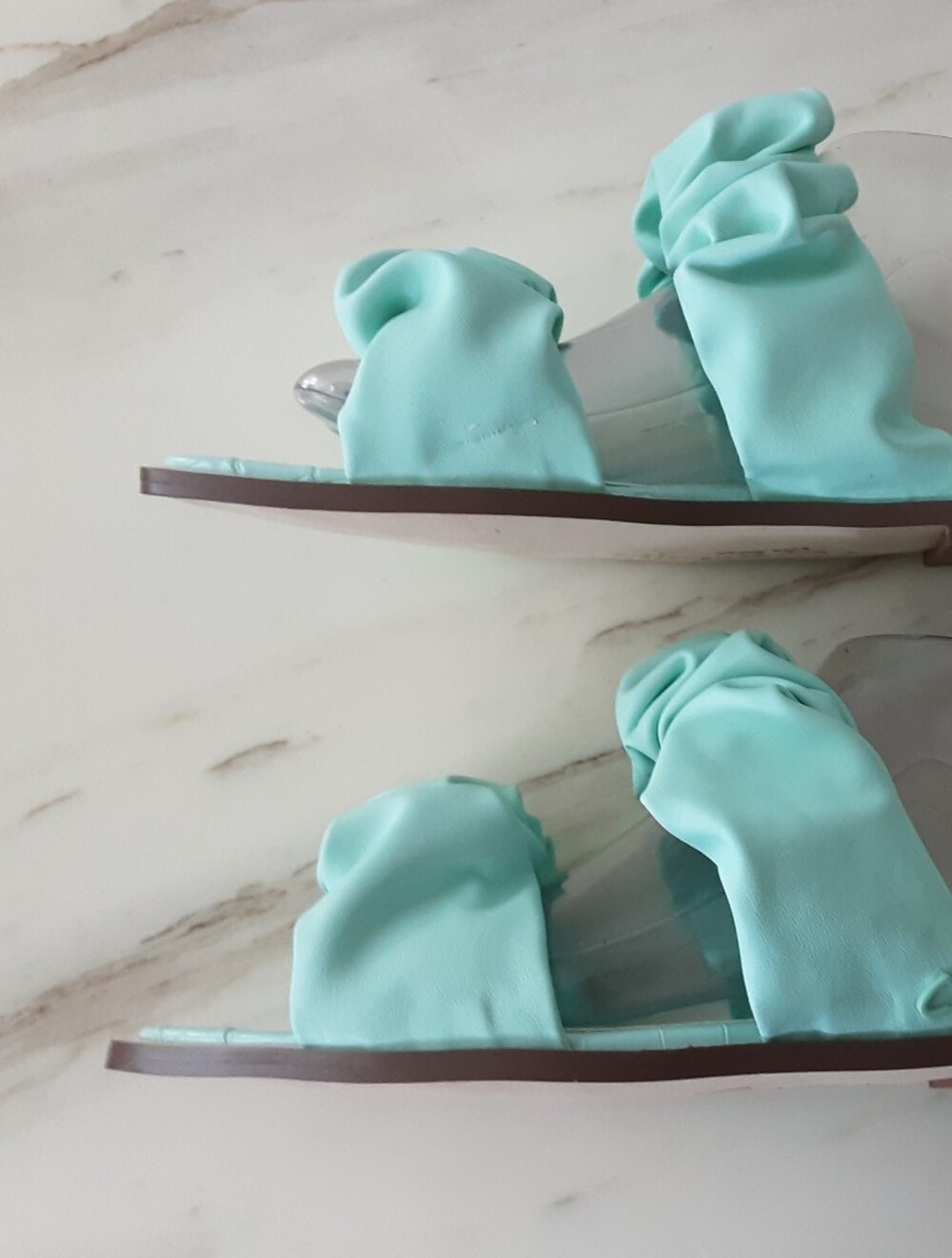 Circus NY by Sam Edelman Iggy Teal Ruched Slide Sandals Sz 9 - Picture 5 of 10